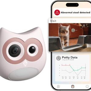 AI Cat Camera – Litter Box Monitoring, Pet Camera with Phone APP Indoor, Multi-Cat Health Tracking, UTI/Diarrhea Early Alerts, Wireless Cat Cam with Night Vision