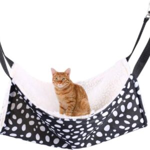 for Kitten Cat Cage Cage Hammock, Hanging Bed Round Dot Tower Zebra Leopard Pattern Warm Pet Hammock, Soft Plush Hanging Cat Bed Mat Winter Warm Cotton