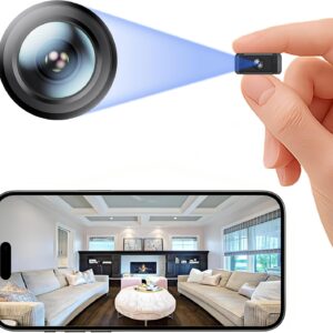 Mini Indoor Wireless WiFi Camera Small Home Security Cameras Tiny Body Small Outdoor Camara Nanny Cam Pet Dog House Security Camaras micro Door Room Cam Clear Night Vision and Motion Detection Monitor